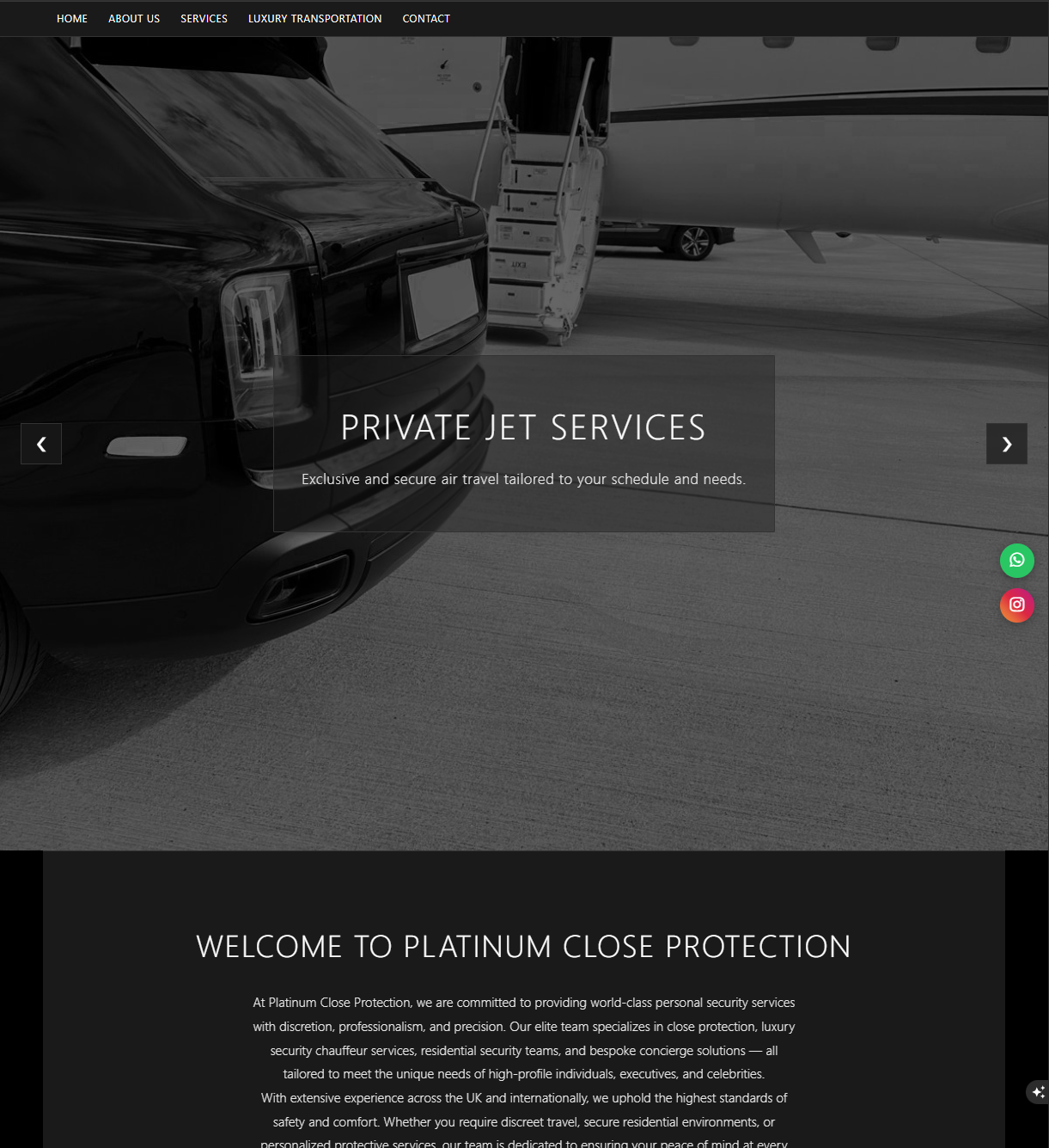 Luxury Transportation Website